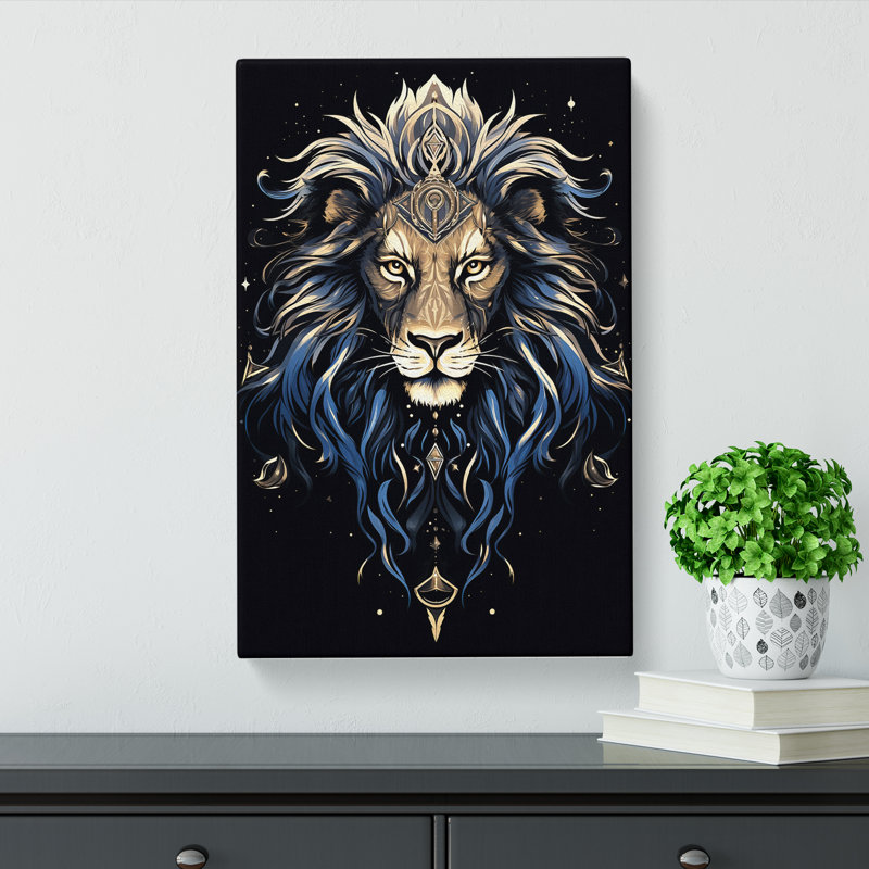 Leo Zodiac Line - Print, 76cm H x 50cm W x 3cm D