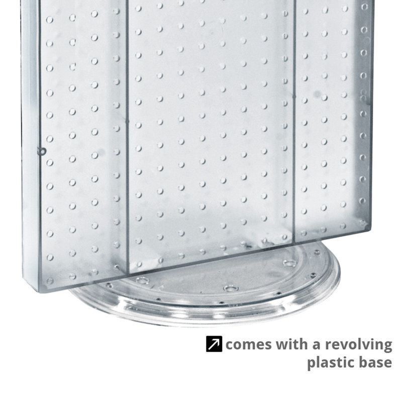 Green Acrylic Revolving Pegboard Counter Display, 16"W x 20"H