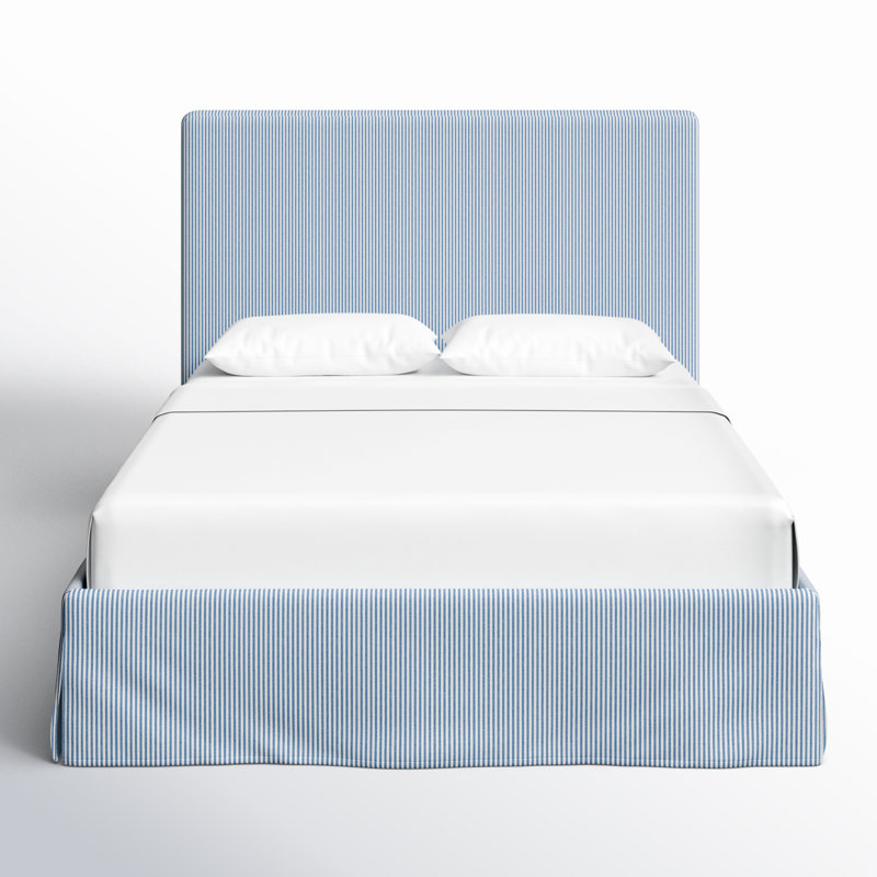 Verona Upholstered Slipcover Bed, Full, Line Tattersall Green