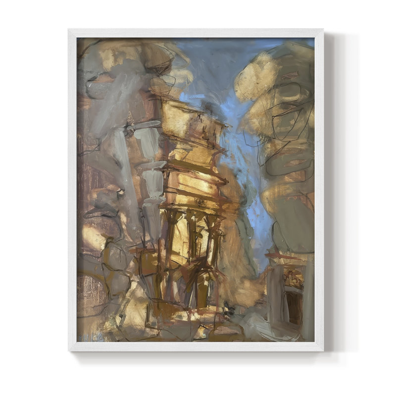 Safe Passage Framed Print - Solid Wood, 21" H x 17" W, White Framed
