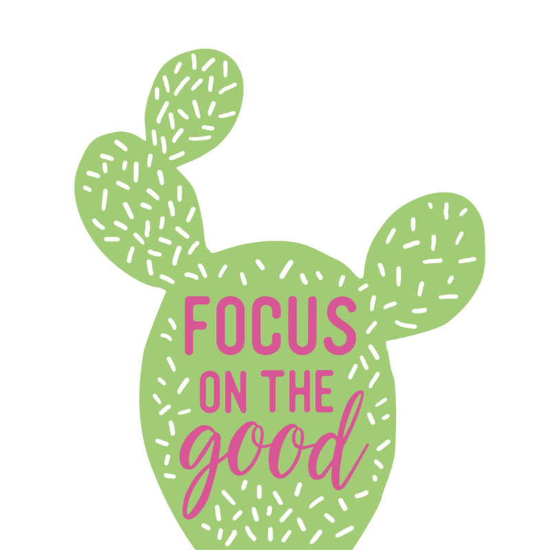 Focus Good Cactus - Print on Canvas, Wrapped Canvas, 76 cm H x 51 cm W
