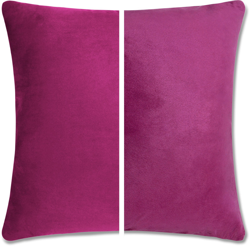 2 pièces luxueuses en duvet carré haut de gamme, Plume, Framboise coulissante, 24 po x 24 po