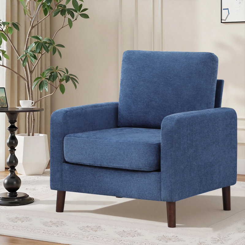 Upholstered Swivel Armchair, BLUE