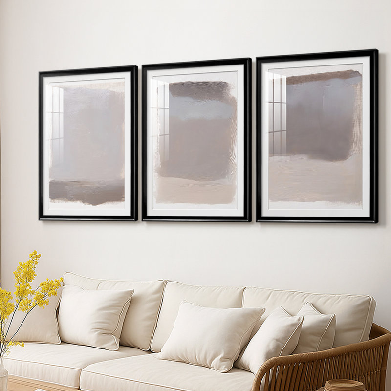 Série ABSTRACT DCCXLII - Impression sur mesure de qualité supérieure avec mat - 3 pièces, H 30 po x l 63 po