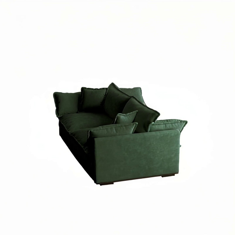 Canapé moderne en tissu pour causeuse pour le salon, canapé profond rembourré de grande taille avec coussins, chenille, Vert