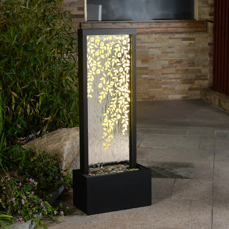 Fontaine de sol d'extérieur résistante aux intempéries avec lumière