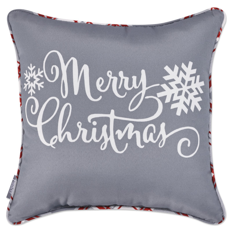 Outdoor Reversible Throw Pillow, Gray
