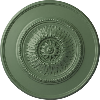 Médaillon de plafond Endurathane Caputo, 24 1/4 po de diamètre x P 1 1/2 po (convient aux auvents jusqu'à 6 po), finition en acajou brossé peint à la main