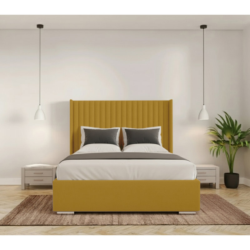 Chanteria Upholstered Bed, Single (3'), Turmeric