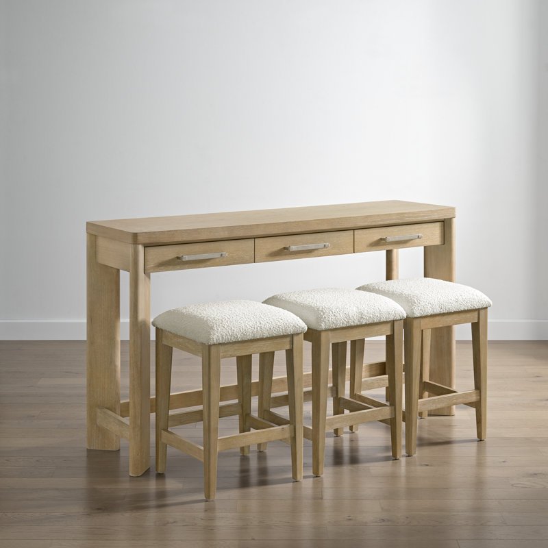 Sand Dune Console Table With 3 Stools