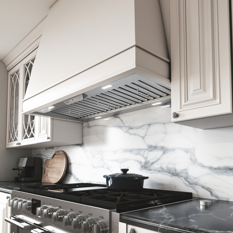 Zephyr Monsoon II 48" 1200 CFM Insert Mount Range Hood with LED Light in Stainless Steel, 54"