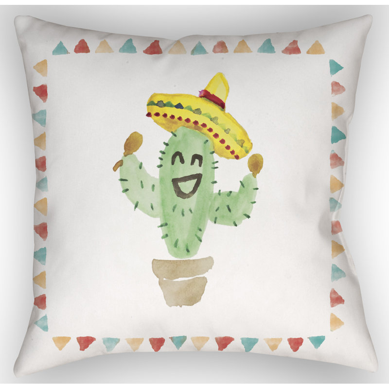 Coussin intérieur/extérieur Cactus, H 20 po x l 20 po x P 4 po