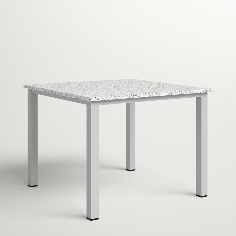 Travira Square Outdoor Dining Table With Umbrella Hole , 40'' in. W 40'' in. D, Litecore Ash, Flint