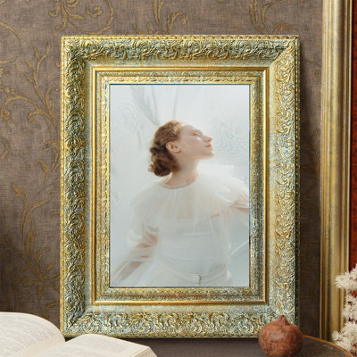 Antique Gold 1PC 11" x 14" Wall Mounted Picture Frame with Classic Rectangular Shape