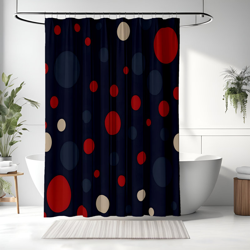 Rideau de douche avec tapis de bain, L 70 po x H 72 po