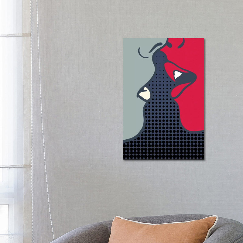 The Kiss by Kubistika - Wrapped Canvas Print, 66.04 cm H x 45.72 cm W x 3.175 cm D