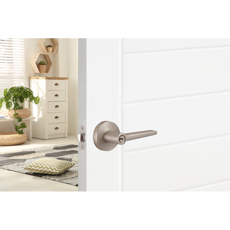 Poignée de porte ronde Bale, Nickel satiné