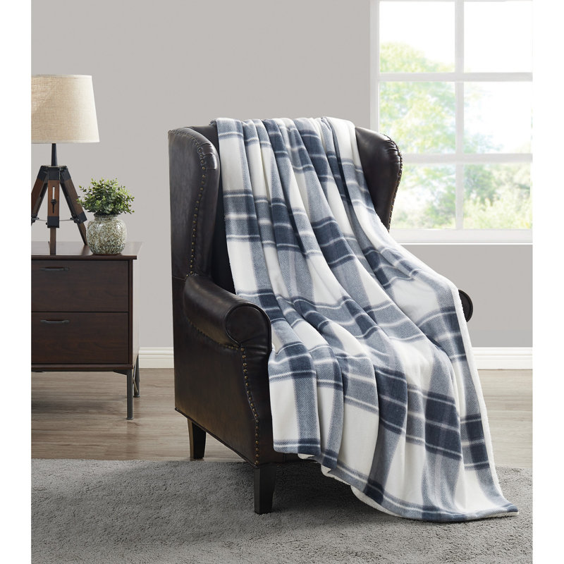 Jeté Cannon Cozy Teddy, Bleu / crème, Très grand