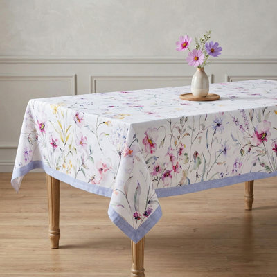 100% Cotton Rectangle Tablecloth 60 X 108 Inches, Reusable Decorative Table Cover For Dining, Kitchen & Farmhouse Home, Perfect For Easter, Spring & Summer Decor – Summer Floral