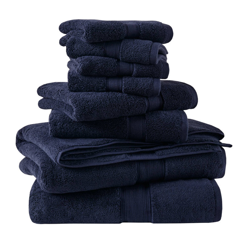 800GSM Ultra-Soft 100% Cotton Absorbent Towel Set, Dark Navy
