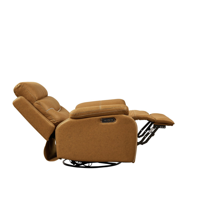 Dual Motor Rocking And 240 Degree Swivel Single Sofa Seat Recliner Chair  Infinite Position ,Head Rest With Power Function