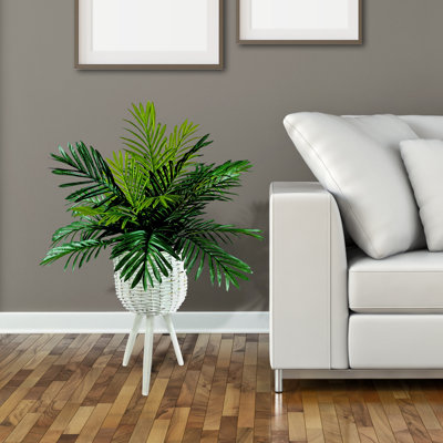 Antonella 30'' Faux Palm Plant in Wicker/Rattan Basket