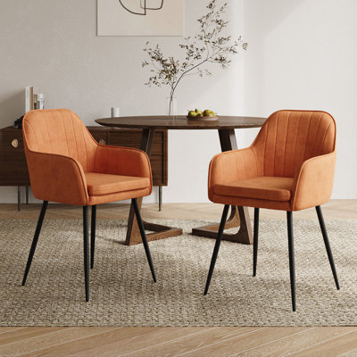 43.5cm H Velvet Upholstered Upholstered Back Armchair