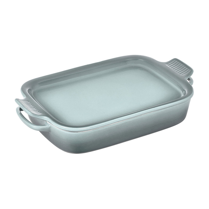 Le Creuset Stoneware Rectangular Dish With Platter Lid, 2.75Qt., Sea Salt