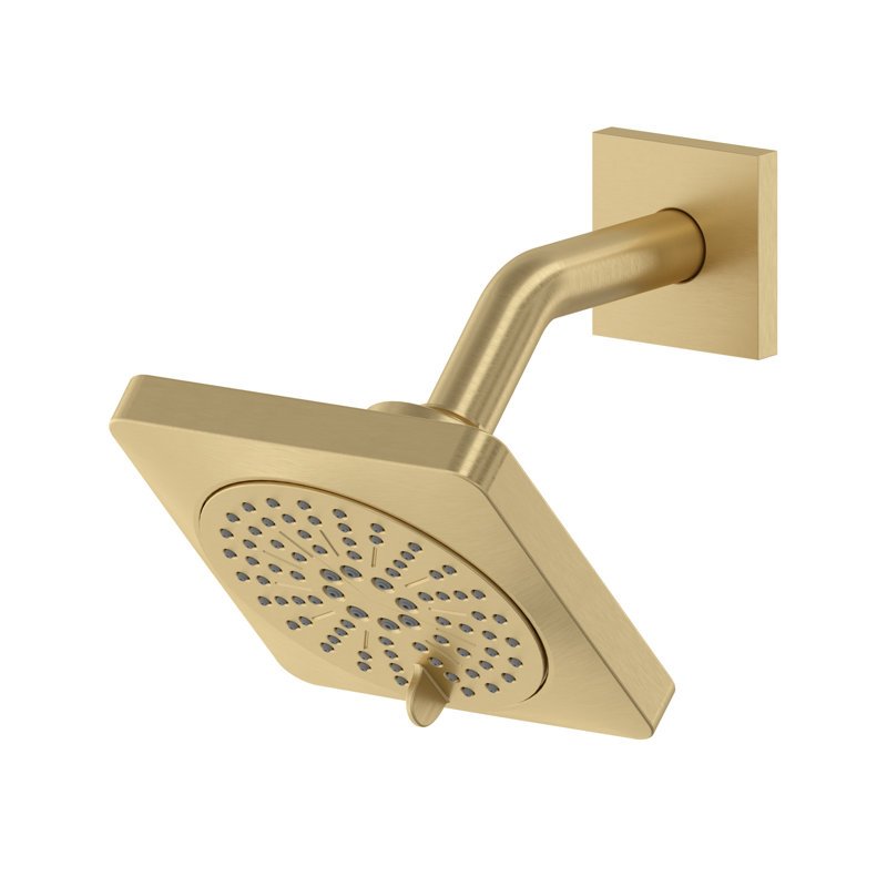 Riobel 5" 6-Function Showerhead With Arm, Satin Brass