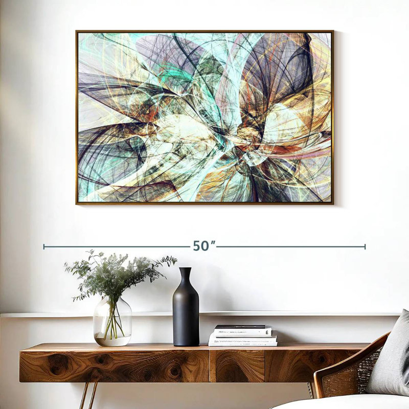 Couleurs dans l'abstrait, Cadre flottant doré, 40 po x 27 po