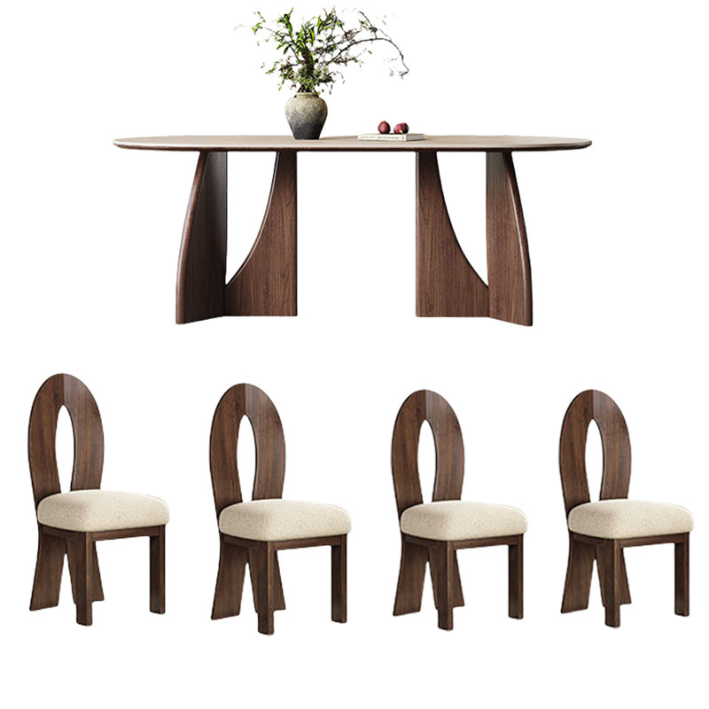 Household solid wood dining table sets, 29.52"H x 70.86"L x 31.49"W