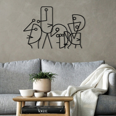 Elegant Black Decorative Metal Wall Accessory, 21.7 x 15.0 inches | 100% Metal Construction, Thickness: 0.05 inches | Perfect for Home Decor, Modern Design, and Stylish Wall Art
