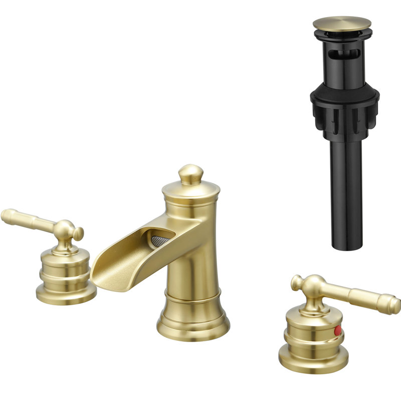 8 Inch Widespread Bathroom Faucet, Matte Black With Pop Up Drain And Double Lever Handle For Sinks Sink 2 Taps, Matte Black