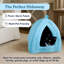 Lit d'intérieur pour chat avec coussin en mousse amovible, lit pour chat en peluche pour petits animaux, cachette confortable pour chats, chatons, lapins, cochons d'Inde, furets, hérissons, par PETMAKER (bleu)-30980273