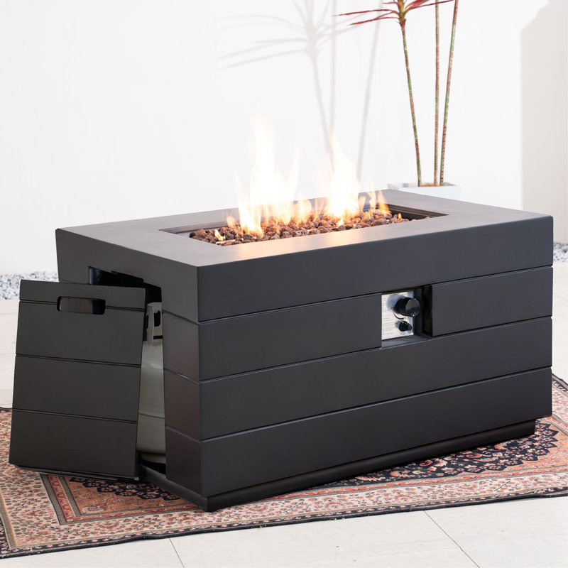 Rectangle Propane Fire Pit Table