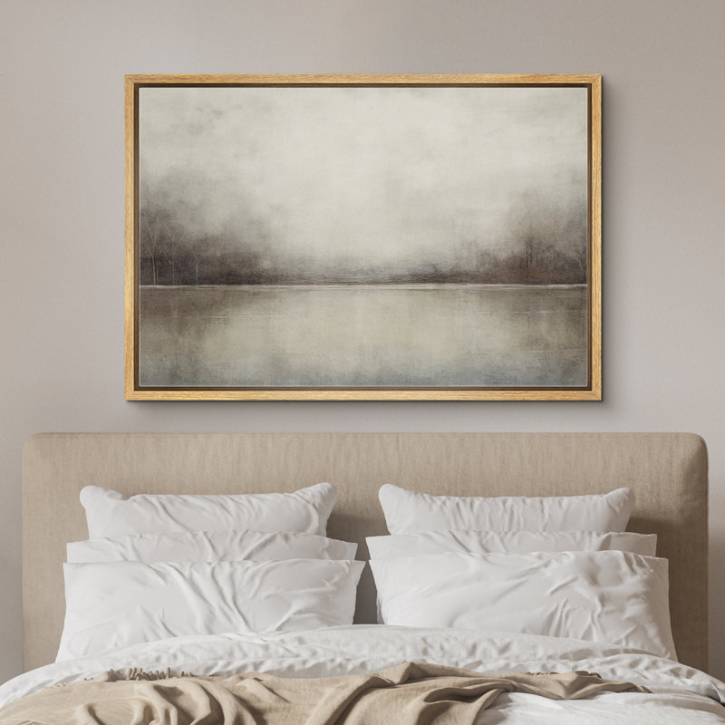 «Abstract Forest Lake Landscape Wilderness Impressionism Traditional Scenic» sur toile, Naturel, H 24 po x l 36 po