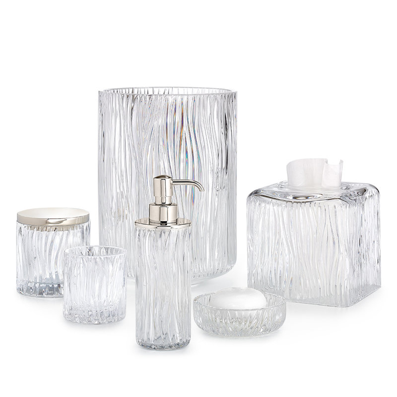 Contenant de rangement pour salle de bain Cascata, Nickel poli