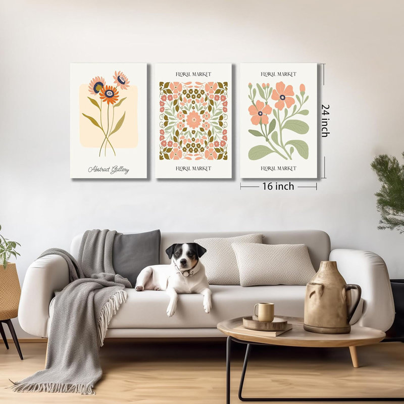 3 pièces d'art mural sur toile Boho