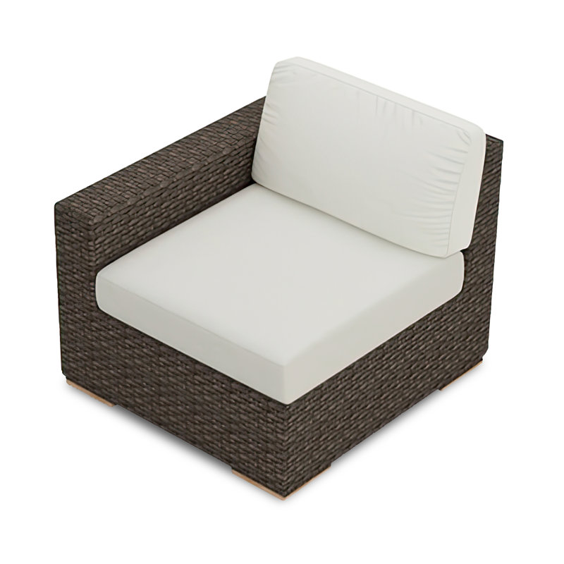 Chaise de patio en teck avec coussins Sunbrella Buckholtz, Toile Sunbrella® naturel