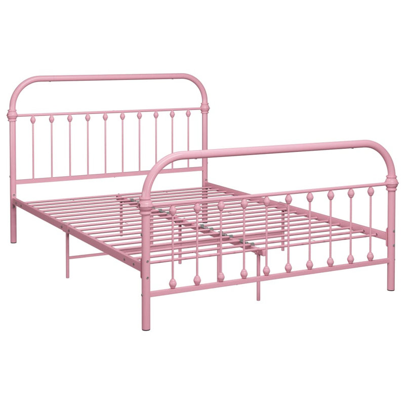 Jaxson Metal Bed, 90 x 200 cm, pink