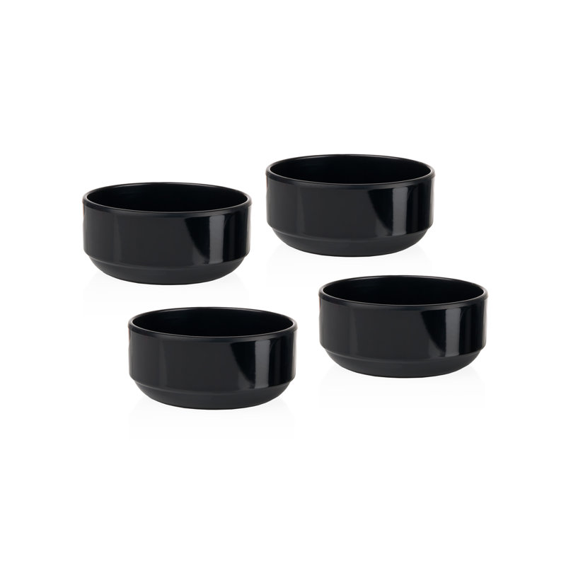 Marbella Melamine Stacking Cereal Bowl, Black