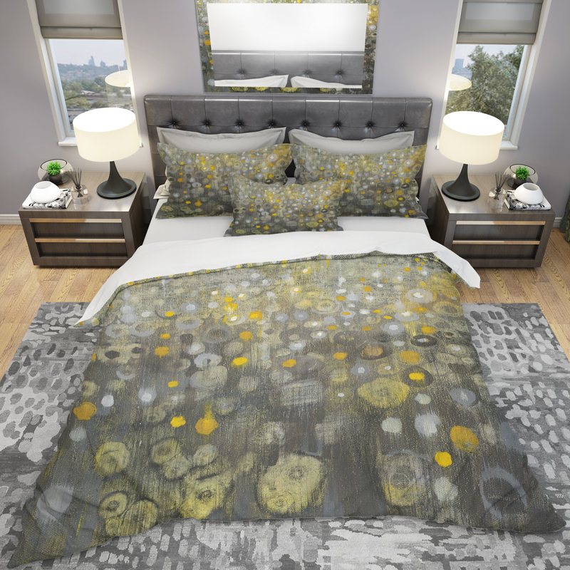 Polyester Geometric Shapes Duvet Cover, King Duvet Cover + 2 Shams
