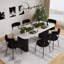 Ensemble de salle à manger rectangulaire à double piédestal avec table de salle à manger de style crème-299976010-301154029-301154031