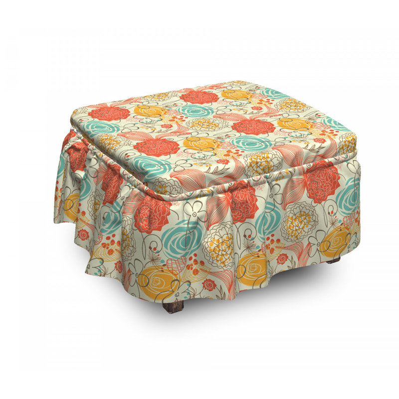 Housse pour repose-pieds doodle de jardin joyeuse