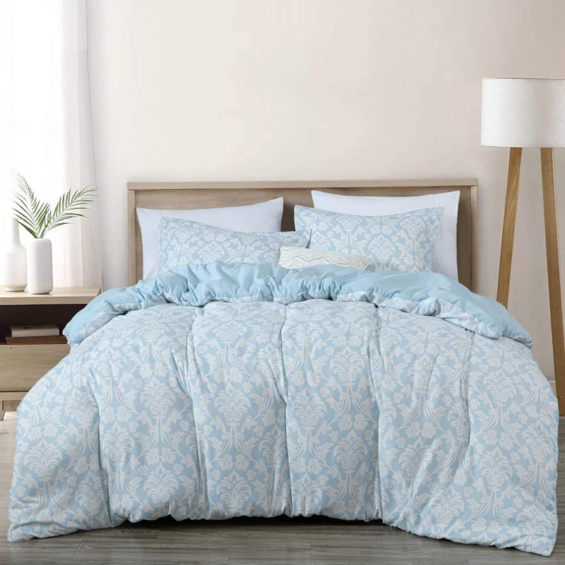 Floral Medallion Printed Microfiber Comforter Set, Full / Double Comforter + 2 Standard Pillow Shams