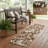HomeRoots 8' Brown And Ivory Floral Washable Indoor Outdoor Runner Rug