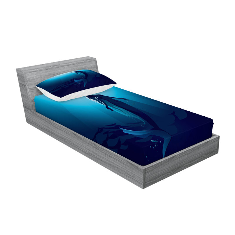 Drap-housse et coussin décoratif Ambesonne, Ensemble de draps pour lit simple + 3 pièces supp