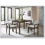 Ensemble de salle à manger 5 pièces en noyer foncé avec chaises en tissu beige, placage en bois d'hévéa durable pour les maisons modernes et traditionnelles