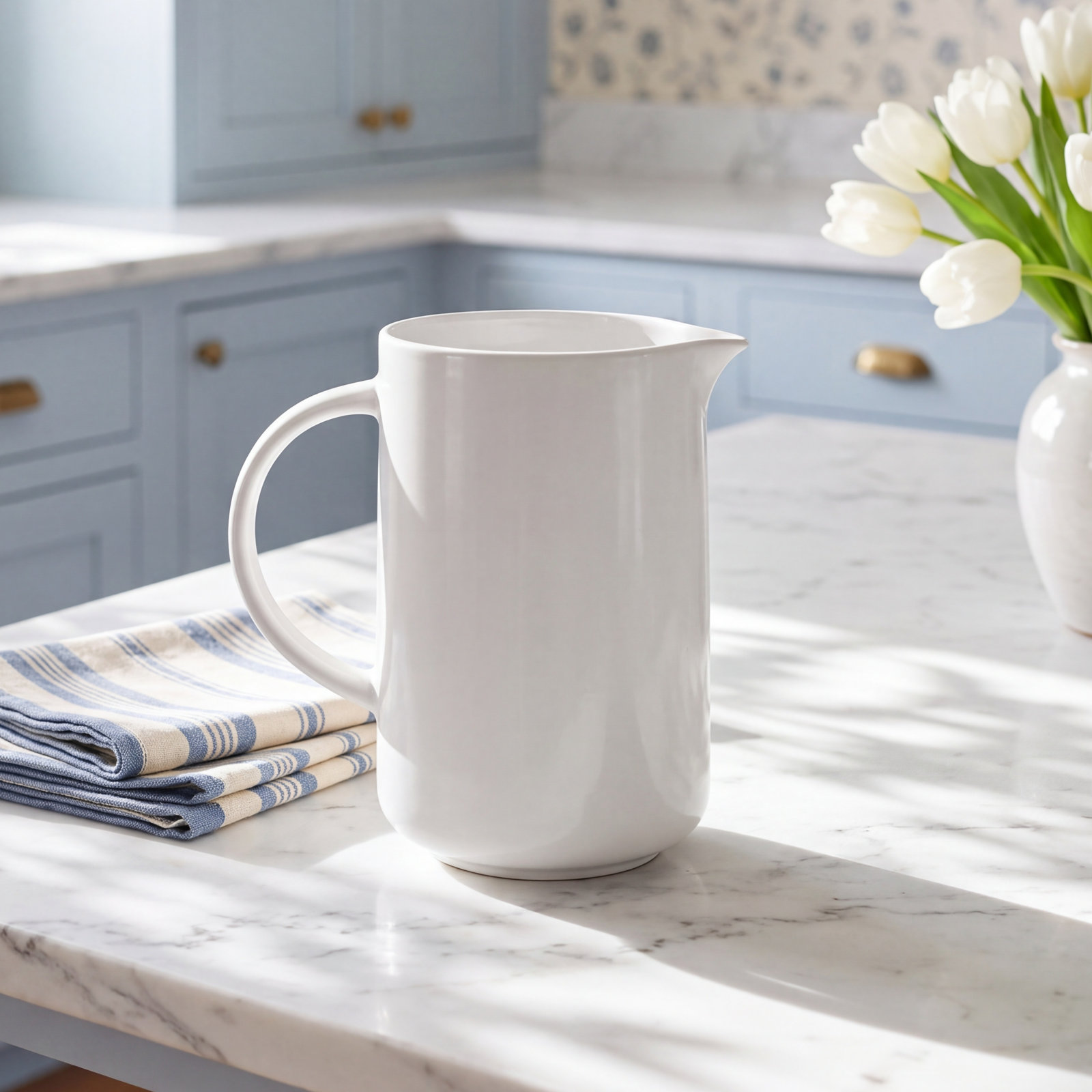 Stoneware Pitcher, White