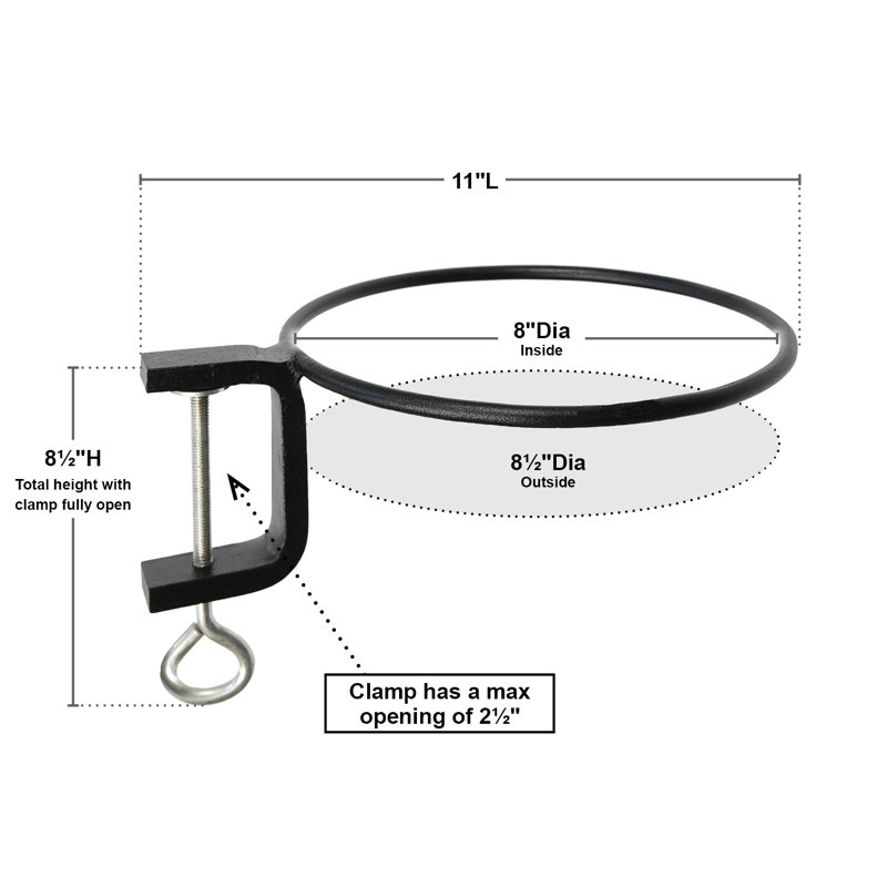 Metal Weather Resistant Bracket Plant Stand, 8.5" H x 11" W x 6" D